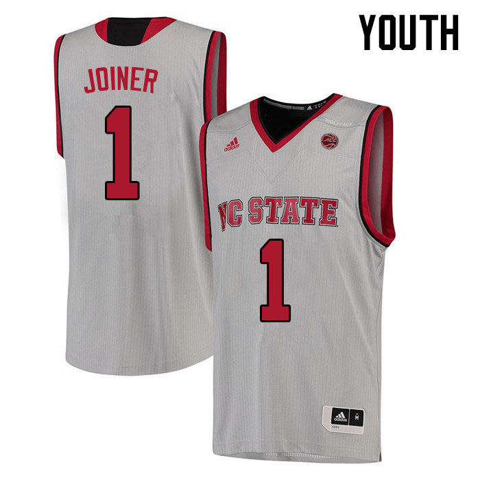 Youth #1 Jarkel Joiner NC State Wolfpack College Basketball Jerseys Sale-White - Click Image to Close